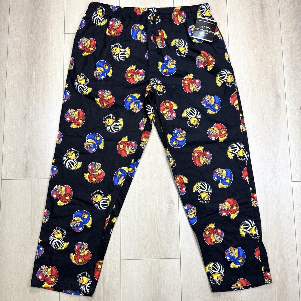 Mountain Ridge Men's Duck‎ Football Print Lounge Pants XXL Black Cotton NWT PJs